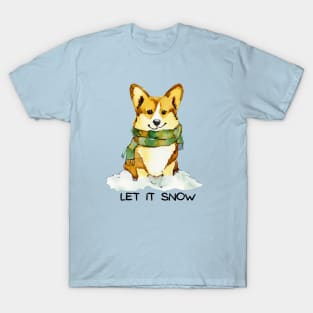 LET IT SNOW - Corgi T-Shirt